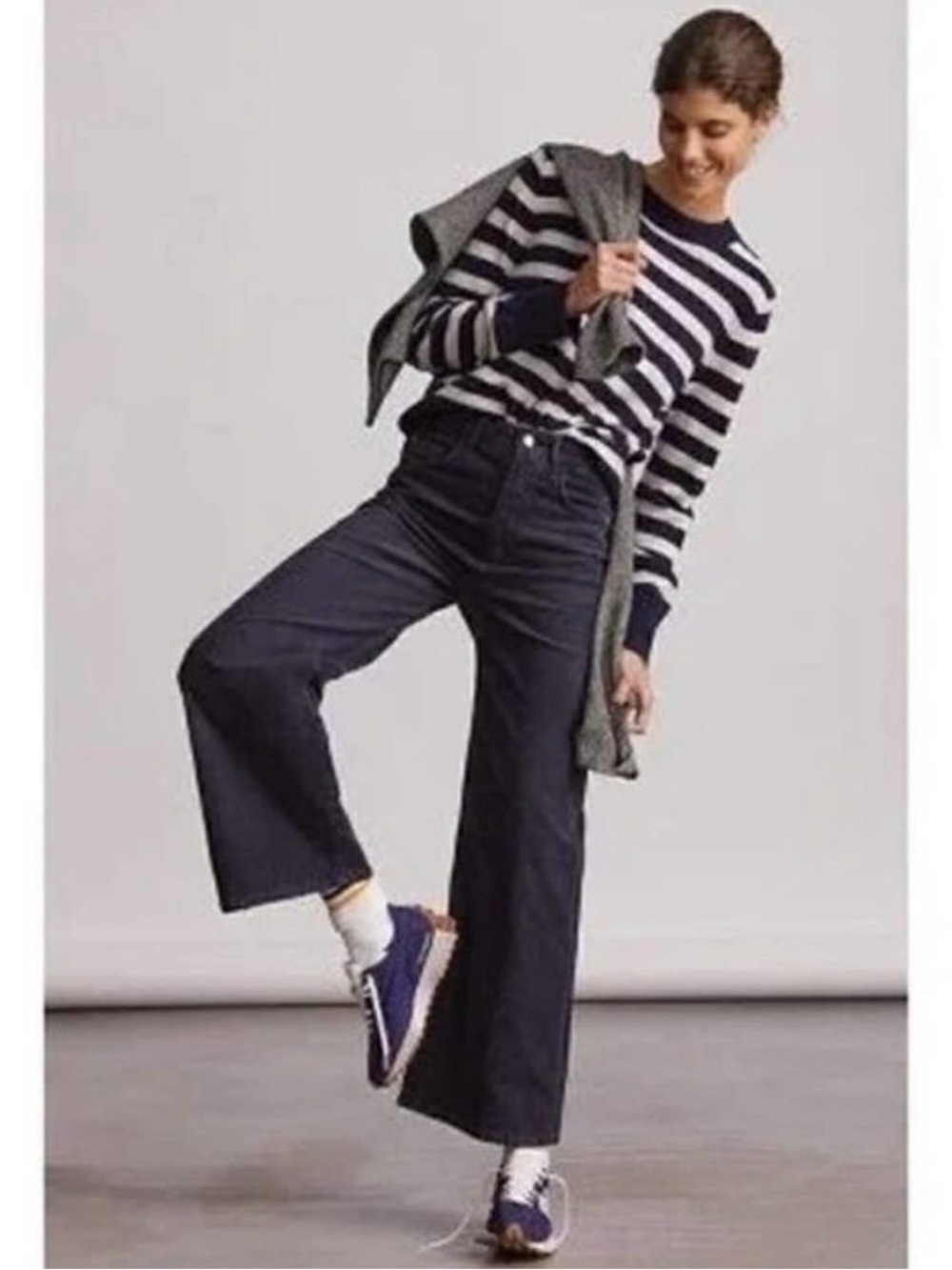 Anthropologie Pilcro Annie high rise corduroy blue pants Wide-Leg size 27 petite